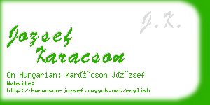 jozsef karacson business card